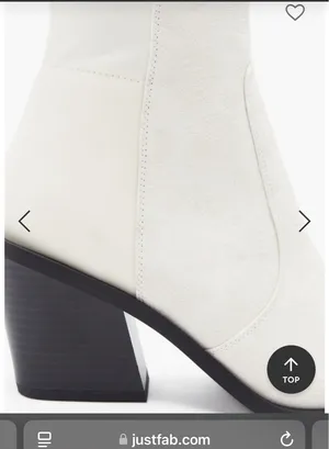 JustFab Boots Heeled Knee-High birch white thumbnail 4