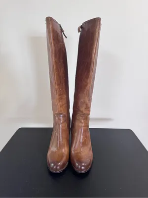 Frye Parker Tall Cognac Brown Leather Mid-Heel Knee Boots thumbnail 7