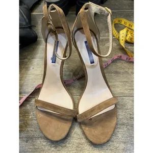 STUART WEITZMAN Taupe Nudistsong Suede 105 Strappy Sandals 9.5 heels brown thumbnail 2