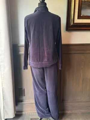 Exertek Navy Blue Velour Tracksuit Set Y2K Lounge Jacket Pants small thumbnail 5