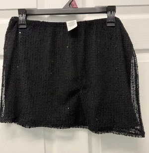 No Boundaries Black Crochet Swim Coverup Skirt thumbnail 1