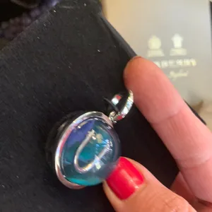Authentic BURBERRY Silver U crystal ball Key/charm thumbnail 3