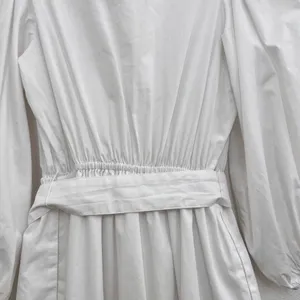 Brittany Fuson White Louisa Button-Front 100% Cotton Tiered Belted Maxi Dress XS thumbnail 9