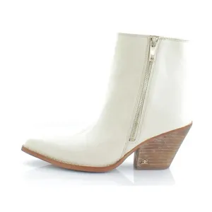 Sam Edelman Jane Ivory Leather Pointed Toe Block Heel Fashion Western Ankle Boot thumbnail 2