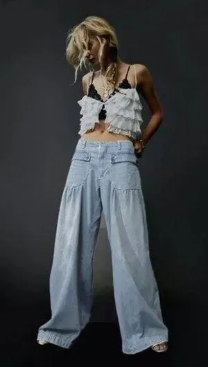 *NEW* BiBi Balloon Jeans Blue Size L thumbnail 2