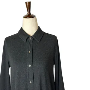 Faherty Dress Women Small Black Heathered Twill Knit Legend‎ Sweater Shirt Dress thumbnail 4