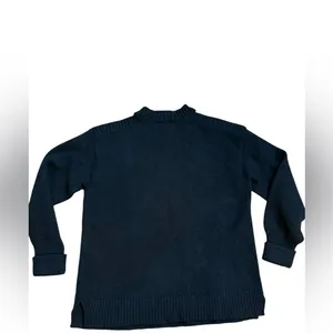 By Anthropologie Off-the-Shoulder Black Sweater Cozy‎ Knit Minimalist Sz S thumbnail 2