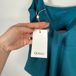 Quince Italian Cut Out One Piece Swimsuit Lagoon Teal Blue NEW Womens Medium thumbnail 6
