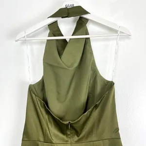 ELLIATT Camo Asymmetric Satin Cocktail Dress in Khaki Size Large thumbnail 10
