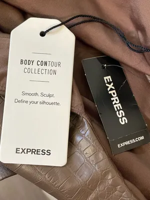 Express NWT Body Contour Croc Faux Leather Square Neck Cropped Tank‎ Top Size XL thumbnail 6