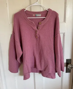 Free People FP Beach mauve‎ Hailee sweater size medium thumbnail 1