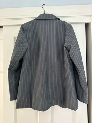 Grey Pinstripe Blazer thumbnail 4