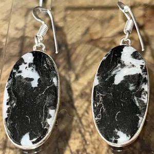 White Buffalo Turquoise Earrings 1 7/8” thumbnail 6