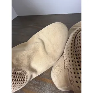 UGG Abilene Suede Perforated Tall Slouch Boots Beige Boho‎ Size 9.5 thumbnail 9