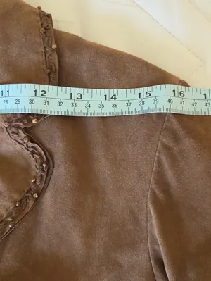 Elie Tahari Real Suede Blazer Jacket Brown Small thumbnail 11