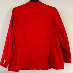 Pendleton Virgin Wool Red Blazer Jacket Holiday Christmas Formal Large Medium thumbnail 4