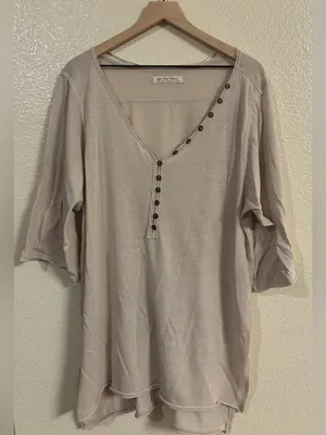 FREE PEOPLE We The Free Morgan Henley Top in Prosecco (cream biege) thumbnail 2