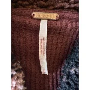 Free People Rosie Printed Sherpa Jacket Oversized Western Bohemian Medium thumbnail 9
