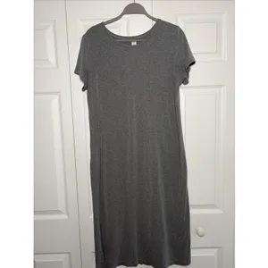 Old Navy T-Shirt Midi Dress Womens Size L Gray Casual Short Sleeve Rayon‎ Blend thumbnail 2