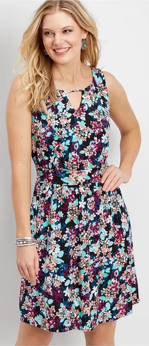 2X Plus size mid-length dress thumbnail 1