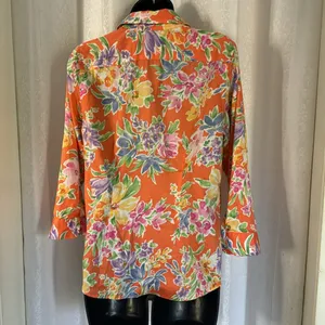 RALPH LAUREN FLORAL COTTON BLOUSE Sz SP thumbnail 2