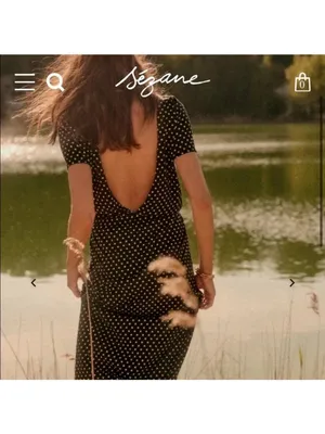 SEZANE Luce Dress ~ Black Ecru Polka Dots Small thumbnail 13