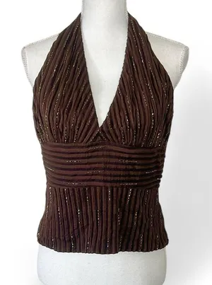Vintage Cache Beaded Halter Top thumbnail 1