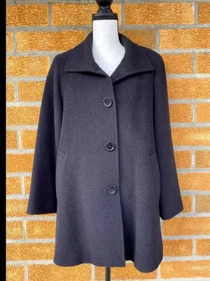Cinzia rocca alpaca/wool coat size 2 Black thumbnail 1