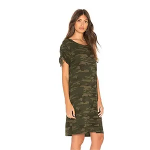 Sanctuary Ojai Camo T-Shirt Dress‎ in Mother Nature Camo Ruched Sleeves Sz XS thumbnail 2