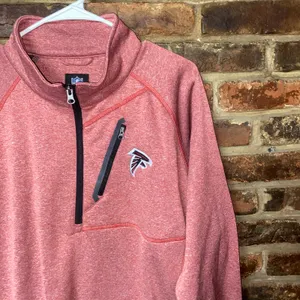 NWT NFL Team Apparel Red Atlanta Falcons Quarter Zip Sweatshirt Women's Size XXL thumbnail 2