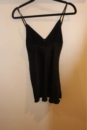 Vintage Victoria's Secret Satin Slip Dress Black thumbnail 4