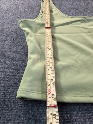Klassy Network cropped scoop neck tank top sage green color Size XXL Athleisure thumbnail 5