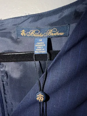 Brooks Brothers Navy Pinstripe V‑Neck Fit & Flare Midi Dress thumbnail 5