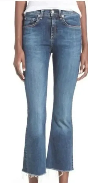 Rag & Bone 10” high rise crop flare jeans size 28 thumbnail 1