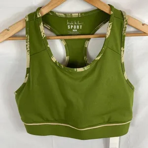 NWT Nicole Miller Sport green Racerback Sports Bra size Xlarge thumbnail 1