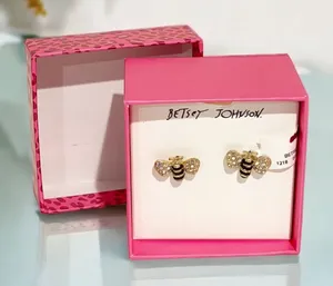 Betsey Johnson Rhinestone Bumble Bee Earrings Jewelry NEW‎ in Box NWT thumbnail 1