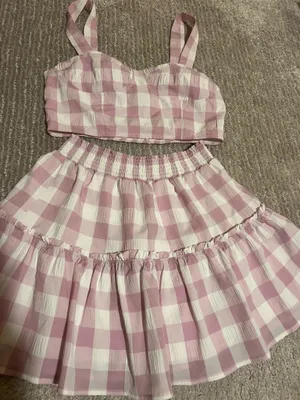 Steve Madden Purple Checkered Skirt Set thumbnail 3