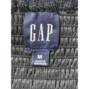 Gap Women's Black Long Sleeve Smocked Square Neck Peplum Blouse Top Size M thumbnail 4
