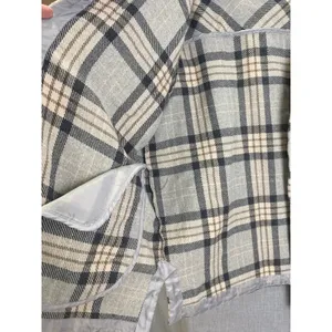 Jade‎ & Ivory Cream Gray Plaid Shacket Fleece Button Front Oversized XL thumbnail 5