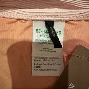 J. Crew Ribbed Curve-Waist Cheeky String Bikini Swim Bottom in Light Pink Sz‎ M thumbnail 4