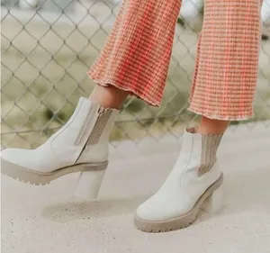 Free People Women's New Frontier Chelsea Boots Off White Size 9.5 festival thumbnail 1
