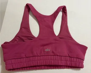 NWOT new ALO accolade sweatshirt bra medium raspberry sorbet thumbnail 1