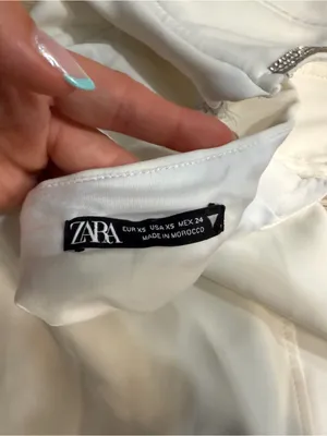 Zara White Strapless Sequin Dress thumbnail 5