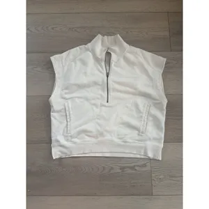 Daily Practice Women Sweater Vest Pullover White Cotton Zip Size L thumbnail 2