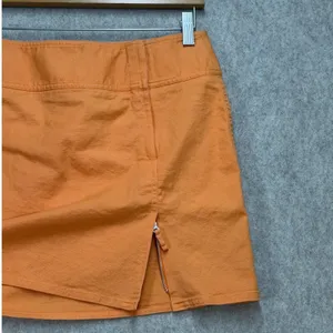 Express Orange Cotton Blend Zip Front Mini Skirt Size 6 Y2K‎ Bright Preppy thumbnail 4
