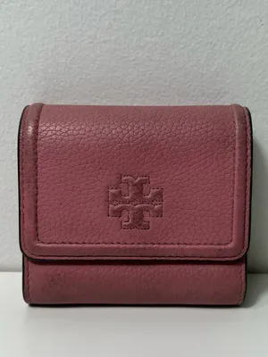 Tory Burch McGraw Pink Pebbled Leather Trifold Compact Mini Wallet thumbnail 3