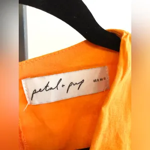 Petal & Pup Orange Sachie Puff Sleeve Cut Out Mini Dress Size US 8 thumbnail 3