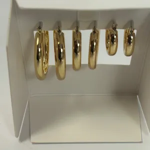 House of‎ Harlow 1960 Set of 3 Gold Tone Hoop Earrings Lead Safe Nickel Free thumbnail 5