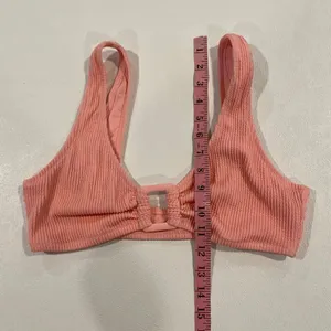 Aerie Real Good Ribbed Bikini Top Pink Scoop Neck Cutout Swimsuit Large thumbnail 8