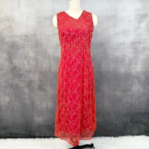 Y2K Womens Ethereal‎ Mesh Dress Medium Cottage Fairy Grunge Artsy Glam HOCO thumbnail 2